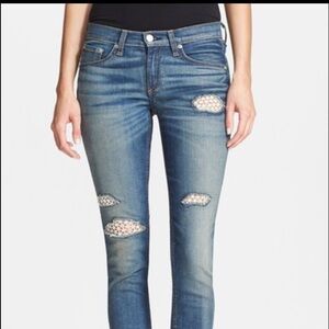 Rag and bone crochet lace jeans